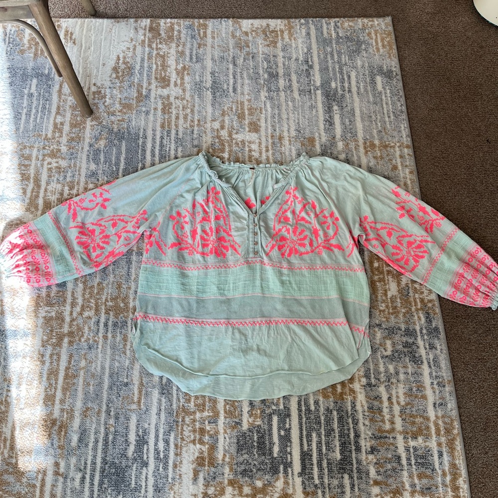 SOLD Free People Mint Blouse - Picture 3 of 16